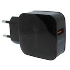 Single QC3.0 USB Port Charger Travel Charger, EU Plug(Black) - 1