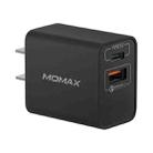 MOMAX UM13 PD+QC3.0 20W Type-C / USB-C + USB Quick Charging Travel Charger Power Adapter,CN Plug(Black) - 1