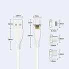 1m 3A Max USB to 8 Pin + USB-C / Type-C + Micro USB 540 Degree Rotating Magnetic Charging Cable (White) - 9