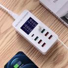 A8T 60W 8 Ports USB + QC3.0 + PD Type-C Smart Charging Station with Digital Display AC100-240V, UK Plug - 1