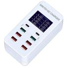 A8T 60W 8 Ports USB + QC3.0 + PD Type-C Smart Charging Station with Digital Display AC100-240V, UK Plug - 2