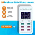 A8T 60W 8 Ports USB + QC3.0 + PD Type-C Smart Charging Station with Digital Display AC100-240V, UK Plug - 3