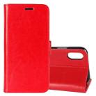 For   iPhone X / XS   Crazy Horse Texture PU +TPU Horizontal Flip Leather Case with Holder & Card Slots & Wallet & Photo Frame(Red) - 1