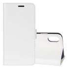 For   iPhone X / XS   Crazy Horse Texture PU +TPU Horizontal Flip Leather Case with Holder & Card Slots & Wallet & Photo Frame(White) - 1