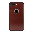 MOFI Shockproof PC+TPU+PU Leather Protective Back Case for iPhone 7 Plus(Dark Brown) - 1