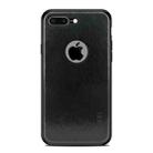 MOFI Shockproof PC+TPU+PU Leather Protective Back Case for iPhone 8 Plus(Black) - 1