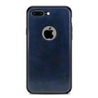 MOFI Shockproof PC+TPU+PU Leather Protective Back Case for iPhone 8 Plus(Blue) - 1