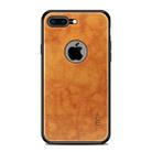 MOFI Shockproof PC+TPU+PU Leather Protective Back Case for iPhone 8 Plus(Light Brown) - 1