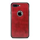 MOFI Shockproof PC+TPU+PU Leather Protective Back Case for iPhone 8 Plus(Red) - 1