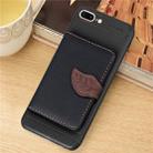 Leaf Style Magnetic Leather Case for iPhone 8 Plus & 7 Plus, with Holder & Card Slots & Wallet & Photo Frame (Black) - 1