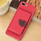 Leaf Style Magnetic Leather Case for iPhone 8 Plus & 7 Plus, with Holder & Card Slots & Wallet & Photo Frame (Red) - 1