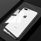 Ultra Slim Magnetic Adsorption Metal Frame Tempered Glass Magnet Flip Case for iPhone 8 Plus & 7 Plus (Black) - 1