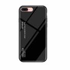 Gradient Color Glass Case for iPhone 8 Plus & 7 Plus(Black) - 1