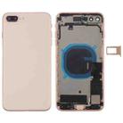Battery Back Cover Assembly with Side Keys & Vibrator & Speaker Ringer Buzzer & Power Button + Volume Button Flex Cable & Card Tray for iPhone 8 Plus(Rose Gold) - 1