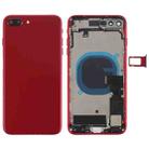 Battery Back Cover Assembly with Side Keys & Vibrator & Speaker Ringer Buzzer & Power Button + Volume Button Flex Cable & Card Tray for iPhone 8 Plus(Red) - 1