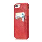 M109 for iPhone 8 Plus & 7 Plus Retro PU Leather Texture Shockproof Protective Back Cover Case with 3 Card Slots(Red) - 1