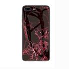 Marble Glass Protective Case for iPhone 7 Plus / 8 Plus(Red) - 1