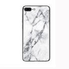 Marble Glass Protective Case for iPhone 7 Plus / 8 Plus(White) - 1