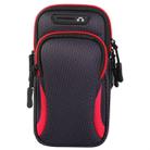 Multi-functional Universal Double Layer Zipper Sport Arm Case Phone Bag with Earphone Hole for 6.6 Inch or Below Smartphones(Red) - 1