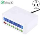 40W QC3.0  2.4A  4-USB Ports Fast Charger Station Travel Desktop Charger Power Adapter with LCD Digital Display, AU Plug - 1
