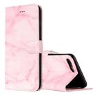 For iPhone 8 Plus & 7 Plus Pink Marble Pattern Horizontal Flip Leather Case with Holder & Card Slots & Wallet - 1