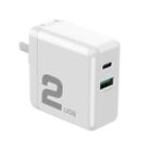 ROCK T13 USB + USB-C/Type-C Dual Port PD Travel Charger, US Plug(White) - 1