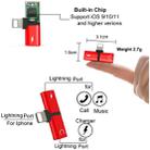 2 in 1 8 Pin 5V 1A Listen Call Audio Converter Earphone Adapter(Red) - 3