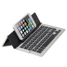 BlueFinger F18 3-Foldable Aluminum Alloy Bluetooth Keyboard with Holder for iOS, Android, Microsoft (Silver) - 1