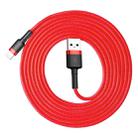 Baseus 1.5A 2m USB to 8 Pin High Density Nylon Weave USB Cable for iPhone, iPad(Red) - 1