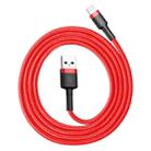 Baseus 2.4A 1m USB to 8 Pin High Density Nylon Weave USB Cable for iPhone, iPad(Red) - 1