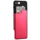 GOOSPERY for iPhone 8 Plus & 7 Plus TPU + PC Sky Slide Bumper Protective Back Case with Card Slot(Magenta) - 1