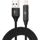 Multifunction 1m 3A 8 Pin Male & 8 Pin Female to USB Nylon Braided Data Sync Charging Audio Cable(Black) - 1