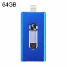 RQW-02 3 in 1 USB 2.0 & 8 Pin & Micro USB 64GB Flash Drive(Blue) - 1