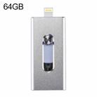 RQW-02 3 in 1 USB 2.0 & 8 Pin & Micro USB 64GB Flash Drive(Silver) - 1