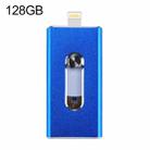 RQW-02 3 in 1 USB 2.0 & 8 Pin & Micro USB 128GB Flash Drive(Blue) - 1