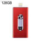 RQW-02 3 in 1 USB 2.0 & 8 Pin & Micro USB 128GB Flash Drive(Red) - 1