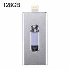 RQW-02 3 in 1 USB 2.0 & 8 Pin & Micro USB 128GB Flash Drive(Silver) - 1