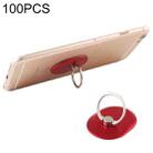 100 PCS Universal Oval Shape 360 Degree Rotatable Ring Stand Holder for Almost All Smartphones(Red) - 1