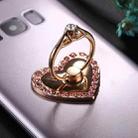 Universal 360 Degree Rotation Heart Style Diamond Encrusted Phone Holder(Pink) - 1