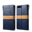 Splicing Color Crocodile Texture PU Horizontal Flip Leather Case for iPhone 7 Plus / 8 Plus, with Wallet & Holder & Card Slots & Lanyard (Blue) - 1