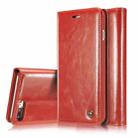 CaseMe-003 for iPhone 8 Plus & 7 Plus PU + PC Business Style Crazy Horse Texture Horizontal Flip Leather Case with Holder & Card Slots & Wallet(Red) - 1