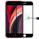 For iPhone SE 2022 / 2020 Full Screen Large Arc Edge High Aluminum Tempered Glass Film(Black) - 1