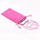 6.9 inch Universal Leisure Cotton Flock Cloth Carry Bag with Lanyard for iPhone 8 Plus, Galaxy S10+, Huawei Mate 20X, Xiaomi Max(Rose Red) - 1