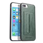 Fierre Shann Full Coverage Protective Leather Case for iPhone 8 Plus & 7 Plus, with Holder & Card Slot(Green) - 1