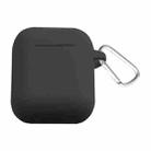 Thicken Cover Anti-drop Dust-proof Buckle Bluetooth Earphone Silicone Case for Apple Airpods(Black) - 1