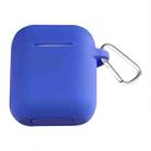 Thicken Cover Anti-drop Dust-proof Buckle Bluetooth Earphone Silicone Case for Apple Airpods(Blue) - 1