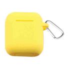 Thicken Cover Anti-drop Dust-proof Buckle Bluetooth Earphone Silicone Case for Apple Airpods(Yellow) - 1