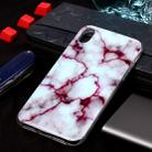 For iPhone X / XS Marble Pattern Soft TPU Case(Red) - 1