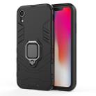 For iPhone XR PC + TPU Shockproof Protective Case with Magnetic Ring Holder (Black) - 1