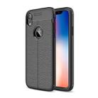 For iPhone X / XS Litchi Texture TPU Case(Black) - 1